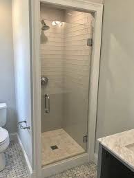 Frameless Single Door Small Bathroom With Shower Bathroom Remodel Shower Small Shower Remodel