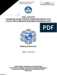Soal dan pembahasan osn kebumian 2019. Soal Osk Kebumian Sma 2019 Pdf