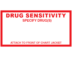 Ds 100 Drug Sensitivity Specification Labels For Patient Charts