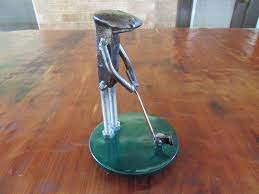 Welded Golfer Sculpture Man Playing Golf Metal Art Scrap Metal Etsy Scrap Metal Art Scrap Metal Metal Tree Wall Art
