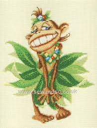 This helps you know how much cloth or fabric you need to complete back in ye olden days when i was learning to cross stitch circa 1988, counted cross stitch patterns all included little clipart directions on how to cross stitch. Buy Cheeky Monkey Cross Stitch Kit Online At Sewandso Co Uk Cross Stitch Kits Cross Stitch Cross Stitch Kit