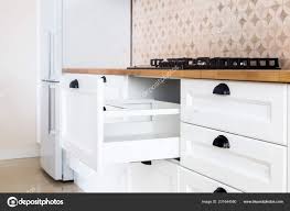 opened kitchen drawer kitchen