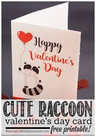 Cute Raccoon Valentine S Day Card With Free Printable Printable Valentines Cards Diy Valentines Cards Printable Valentines Day Cards