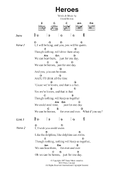 Heroes Sheet Music David Bowie Guitar Chords Lyrics Guitar Chords And Lyrics Guitar Chords For Songs Guitar Chords