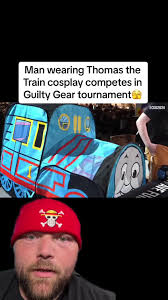 Guy in Thomas The Train Costume