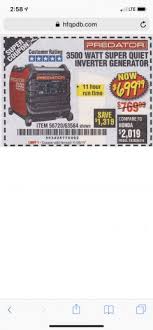 All coupons for predator 3500 watt super quiet inverter generator: Harbor Freight Tools Coupon Database Free Coupons 25 Percent Off Coupons Toolbox Coupons Predator 3500 Watt Super Quiet Inverter Generator