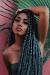 Dark Skin Green Box Braids