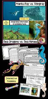 Manta Ray Vs Stingray Sea Dragons Vs Seahorses Combining Texts Bundle Text Dependent Questions Engaging Lessons Sea Dragon