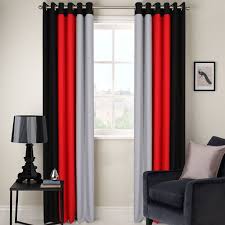 Black And Red Curtains For Living Room Ring Top Fully Lined 3 Tone 160gsm Ready Made Pair Of Eyelet Curtains Free P P Ebay Red Living Room Decor Red Curtains Living Room Grey And Red Living Room