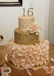 Birthday Rose Gold Cake Design Pin By Celia Romero On Pink Gold Cake Sweet 16 Birthday Cake Cake Designs Birthday Quinceanera Cakes