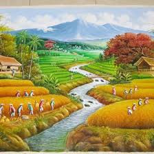 Lukisan pemandangan alam yang terlihat sederhana, pemandangan ini sangat indah dengan air yang mengalir tenang, terdapat gunung tinggi yang ada seekor jerapah yang sedang berjalan pulang yang inin menemui keluarga mereka. Jual Produk Lukisan Pemandangan Kualitas Premium Ukuran Termurah Dan Terlengkap Juni 2021 Bukalapak