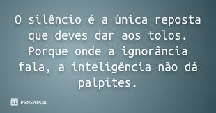 O Silencio E A Unica Reposta Que Deves Dar Aos Tolos Porque