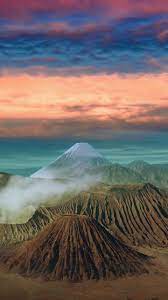 Download 1440x2560 Wallpaper Volcano Mountains Landscape Foto Wisata Pemandangan Fotografi