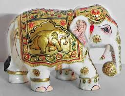 Decorated Royal White Elephant Elephant Decor Elephant Painting Elephant Ornament