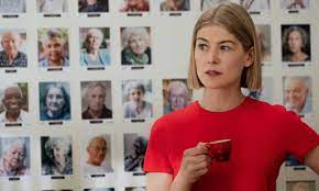 I care a lot's rosamund pike displays trim waist in dramatic plunging gown. I Care A Lot Review Rosamund Pike Is Exquisitely Nasty In Toxic Thriller Movies The Guardian