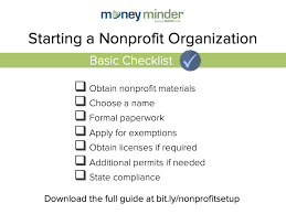 Starting A Nonprofit Organization Checklist - Moneyminder