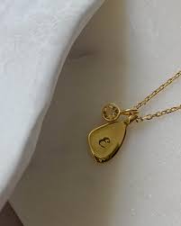 Little Leaf Initial Necklace With Birthstone