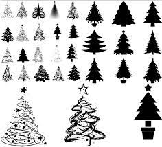 Christmas Tree Silhouette Vector Silhouette Christmas Christmas Tree Silhouette Christmas Vectors