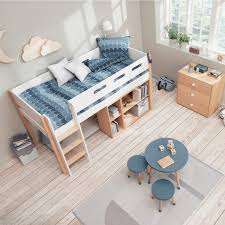 Die flexa classic kollektion wächst mit dem kind und passt sich an deren verändeten bedürfnisse an. Flexa Nor Halbhohes Bett Mit Senkrechter Leiter Kidswoodlove