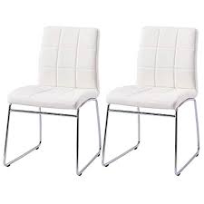 white kitchen chairs with chrome legs