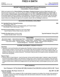 Financial Analyst Business Economics Resume Sample Job Resume Examples Resume Objective Sample Entry Level Resume