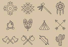 Native American Line Icons Native American Symbols Native American Tattoo Symbols Native American Patterns