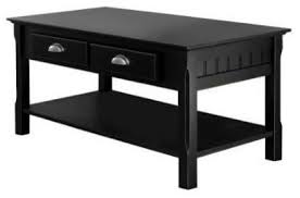 Attractive from every angle, the storage coffee table is finished on all sides for versatile placement in your home. Country Style Black Wood Coffee Table With 2 Storage Drawers Transitional Coffee Tables By Hilton Furnitures Houzz