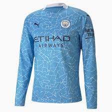 Raglan sleeves and side insets for mobility. Manchester City Home Replica Long Sleeve Drycell Men S Jersey Puma Manchester City Fc Puma