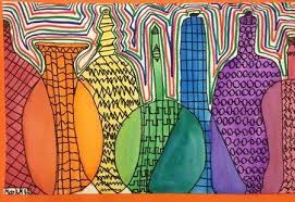 Overlapping Bottles To Create The Color Spectrum 5th Grade Review Primary Secondary And Tertiary Colors Elementary Art Art Classroom Art Lessons Elementary