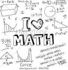 Vector Illustration Of Math Formulas Drawn With Doodle Style Isolated On White Poster Id 88003796 Love Math I Love Math Math Formulas