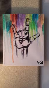 No Need For Words Sign Language Sharpie Alcohol And Paint Pen Artwork On Canvas Made For My Boyfriend For Valen With Images Sharpie Art Canvas Painting Sharpie Canvas
