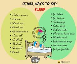 50 Different Ways To Say I M Going To Sleep In English Eslbuzz Learning English Other Ways To Say English Phrases Learn English