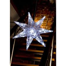 A set of simple star decorations for christmas or any time of year! Konstsmide Acrylic Large Hanging Star With White Led S Indoor From Lights At Christmas Uk