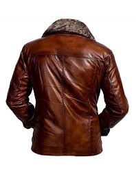 Jacket fur faux fur brown cream fluffy fur collar collar leather black black leather jacket coat. Men S Fur Collar Leather Jacket Brown Biker Jacket Hi5jackets