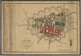 1826 1834 Plattegrond Van Groningen Met Aanwijzing Van Alle Straten En Pleinen Binnen Groningen Alsmede Die Buiten De Poor Groningen Plattegrond Oude Kaarten