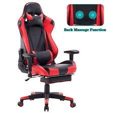 The home office chair has a large cushion of this office chair gradually reduces the pressure on the spine during continuous sitting. Healgen Back Massage Gaming Chair With Footrest Pc Computer Video Game Racing Gamer Chair High Back Reclining Executi Gaming Chair Lumbar Support Cushion Chair
