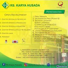 157 lowongan kerja cikampek bulan juni 2021. Rs Karya Husada Cikampek Membuka Lowongan Kerja 3 Posisi Dokter Spesialis Dokter Jaga Dan Perawat Di Bulan Januari 2021
