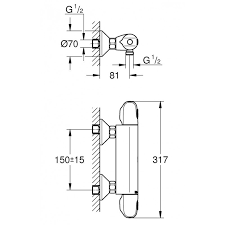 Mitigeur Thermostatique Douche Grohtherm 1000 Grohe 34438003