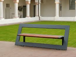 Steel And Wood Bench With Back Titta Frame By A U Esse Furniture Wood Bench With Back Furniture Design