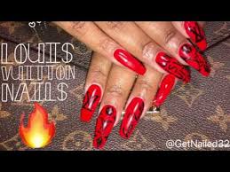 Louis Vuitton Nails Red Acrylic Nails Youtube I have done one before, but since i had received the kd12 stamping plate, i knew i would have to try the lv design on it.