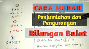 Cara Mudah Penjumlahan Dan Pengurangan Bilangan Bulat Positif Negatif Youtube
