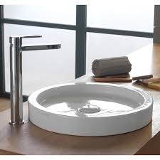 17 inch round white ceramic vessel sink
