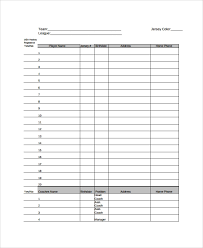 Sample Hockey Roster Template 7 Free Documents Download