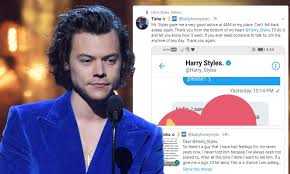 Elsa hosk was born on november 7, 1988 in stockholm, sweden and is the daughter of pãl and marja hosk. Harry Styles Gives Fan Love Advice At 4am In Twitter Direct Message Daily Mail Online