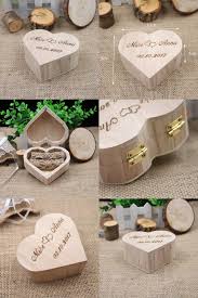 Visit To Buy Personalized Gift Rustic Wedding Heart Shape Ring Bearer Box Custom Your Names And Da Wood Ring Box Wedding Wedding Ring Box Wooden Wedding Ring