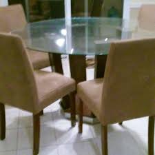 We understand that there are lots of decisions to make when it comes to dining table sets. Best Reduced Glass Top Dining Room Table With 6 Microfiber Chairs From Kanes The Wood Color Is Espresso For Sale In Tampa Florida For 2021