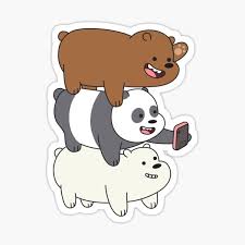 This is the ice bear fuerza 125 motorcycle. Cute We Bare Bears Pattern Illustration Sticker By Marioyama Redbubble