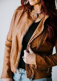 Chelsea Deboer Leather Moto Jacket Cognac Small In 2021 Leather Moto Jacket Chelsea Deboer Leather Jacket