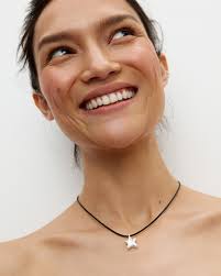 Viola Corded Silver Tone Star Necklace