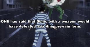 Birdy Fact Funny Man One Punch Man Fact One Has Said That Sonic With A Weapon Would Have Defeated Sea King Pre Rain Form One Punch Man Anime One Punch Man One Punch Man Manga
